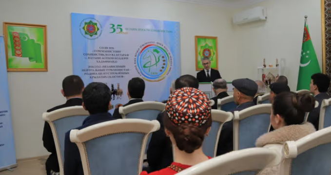 برگزاری مراسم سی‌وپنجمین سالگرد استقلال ترکمنستان در دوشنبه
