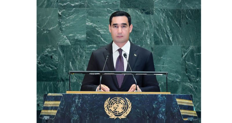 رئیس ‌جمهور ترکمنستان در هشتادمین اجلاس مجمع عمومی سازمان ملل متحد سخنرانی کرد
